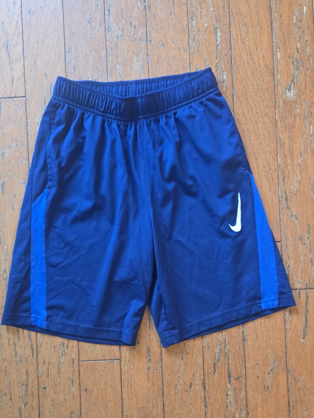 Nike Boys Deep Royal Blue Athletic Shorts with White Swoosh